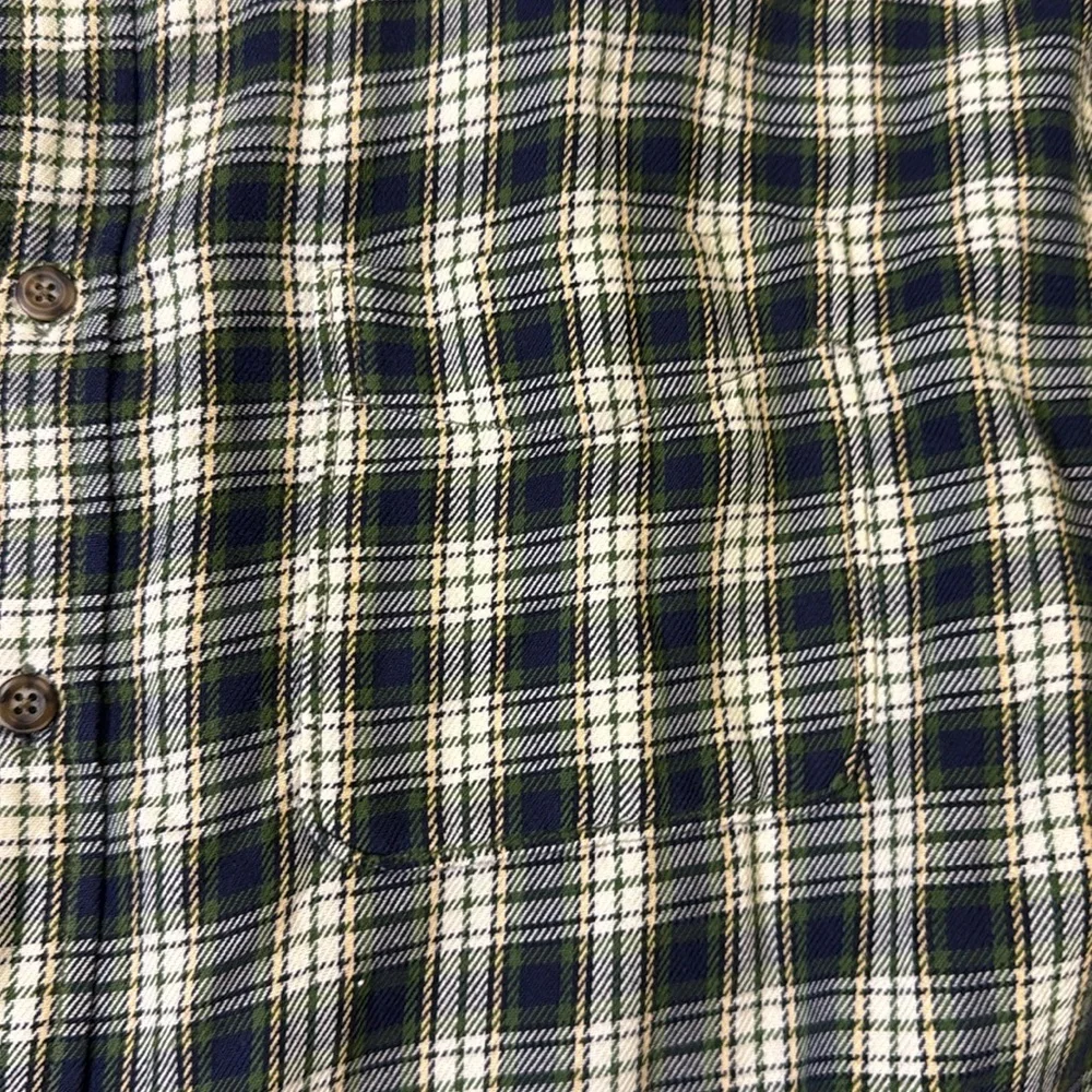 VINTAGE J. Crew mens XL green creak plaid oarsman flannel button up Y2K shirt